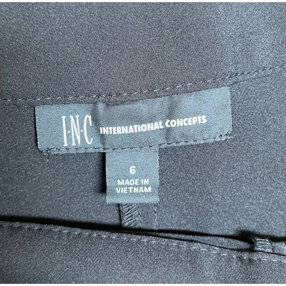 INC International Concepts Women's Black Ruffle Back Split Dress Pants Size 6 - Picture 5 of 11